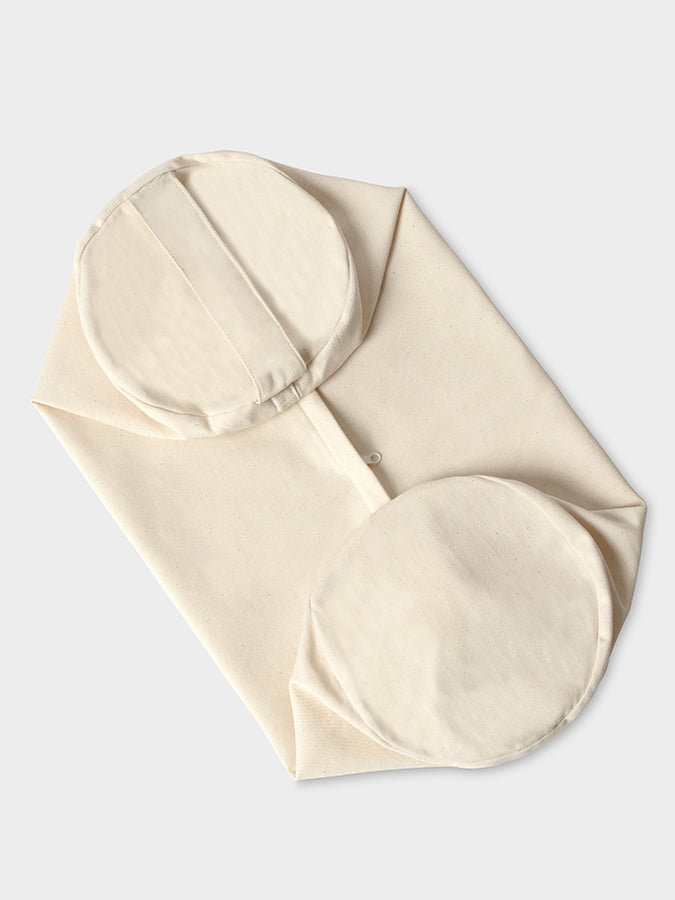 Yoga Studio Replacement Round Unbranded Bolster Outer Cushion Cover Ecru