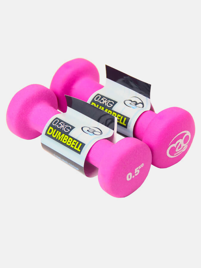 Yoga Mad Pair of 0.5Kg Neo Dumbbells Weights - Pink