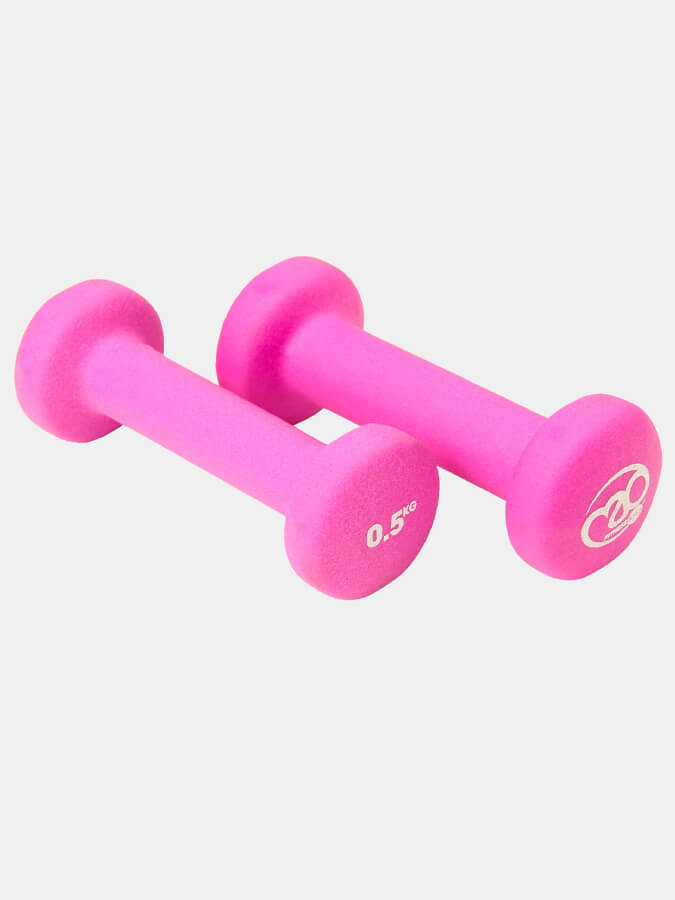 Yoga Mad Pair of 0.5Kg Neo Dumbbells Weights - Pink