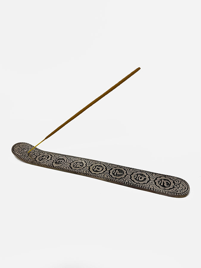 Namaste Metal Embossed Incense Holder - Symbols