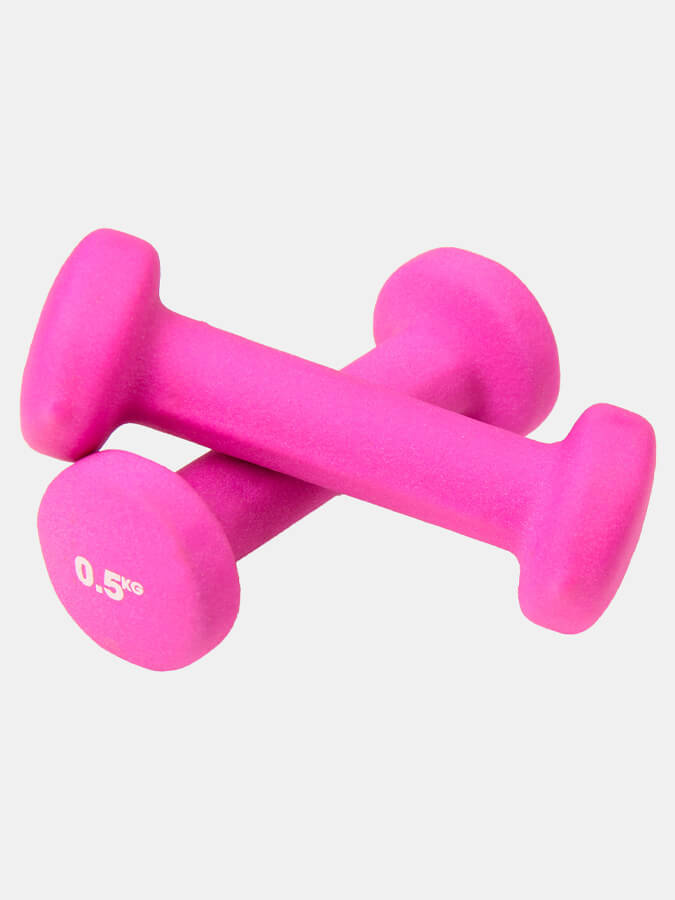 Yoga Mad Pair of 0.5Kg Neo Dumbbells Weights - Pink
