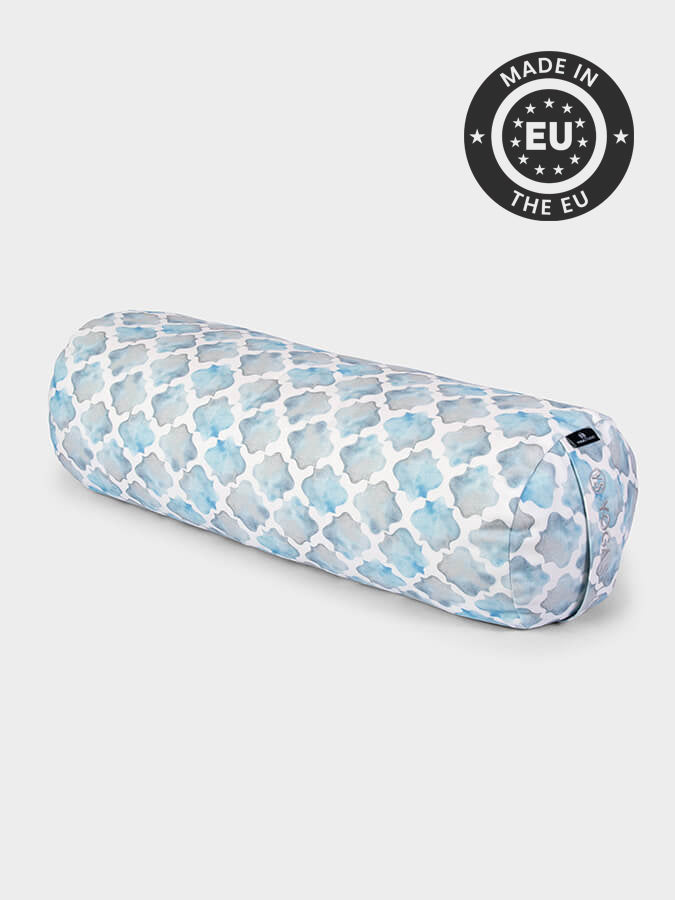 Yoga Studio Buckwheat Abstract Bolster - Blue Arabesque