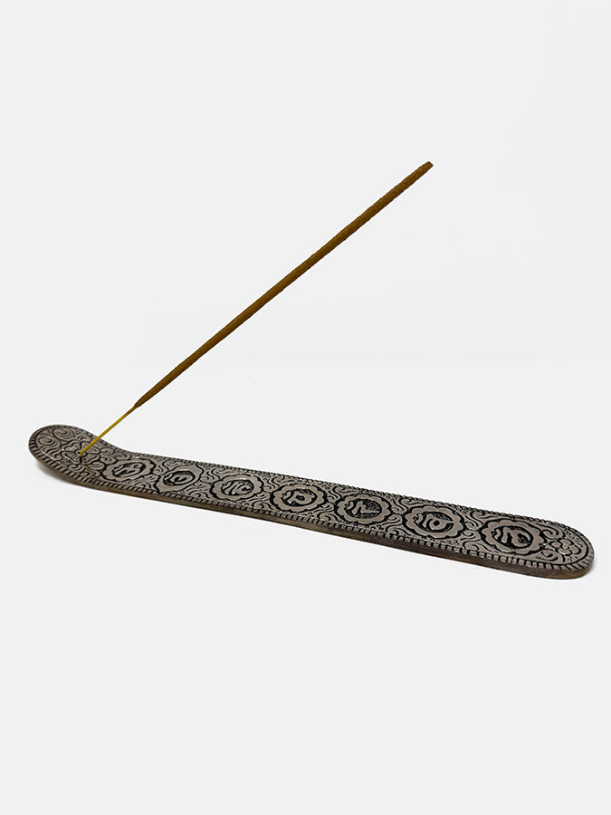 Namaste Metal Embossed Incense Holder - Symbols