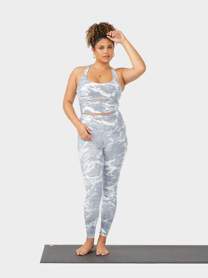 Manduka Evolve Women's Leggings - Shadow Blue Marble