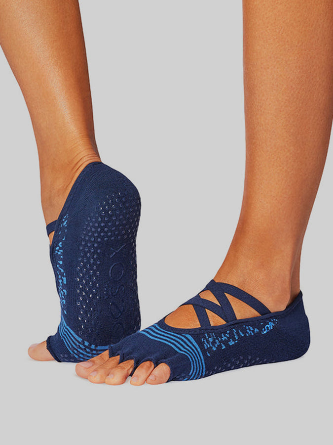 Chaussettes Toesox Half Toe 'Sundown' – Grises, Grip Yoga, Taille M, Neuves