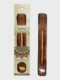 Namaste Karma Scents Bras Inlay Mango Wood Incense Ash Catcher Holder - Elephant