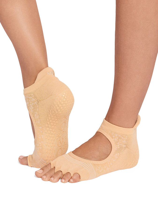 Chaussettes ToeSox Scrunch Rouge – Yoga Pilates Genou Haut Grip Taille L