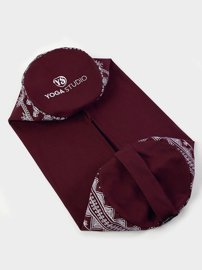 Grand Bolster De Méditation YOGANIA Forme Pastèque - Coque De Sarrasin Bio, 62x21 Cm, Fait Main UK