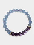 Yoga Studio Amethyst & Chalcedony Stone Mala Bracelet en perle